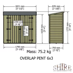 Shire Shed Overlap 6x3 Pent -Garden Tool Store 13082814 2084862497764837