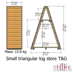 Shire Small Triangular Log Store Tongue And Groove 11 Shire Small Triangular Log Store Tongue And Groove -Garden Tool Store 13082825 2104862456565036
