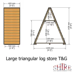 Shire Large Triangular Log Store Tongue And Groove 9 Shire Large Triangular Log Store Tongue And Groove -Garden Tool Store 13082827 1554862456500944
