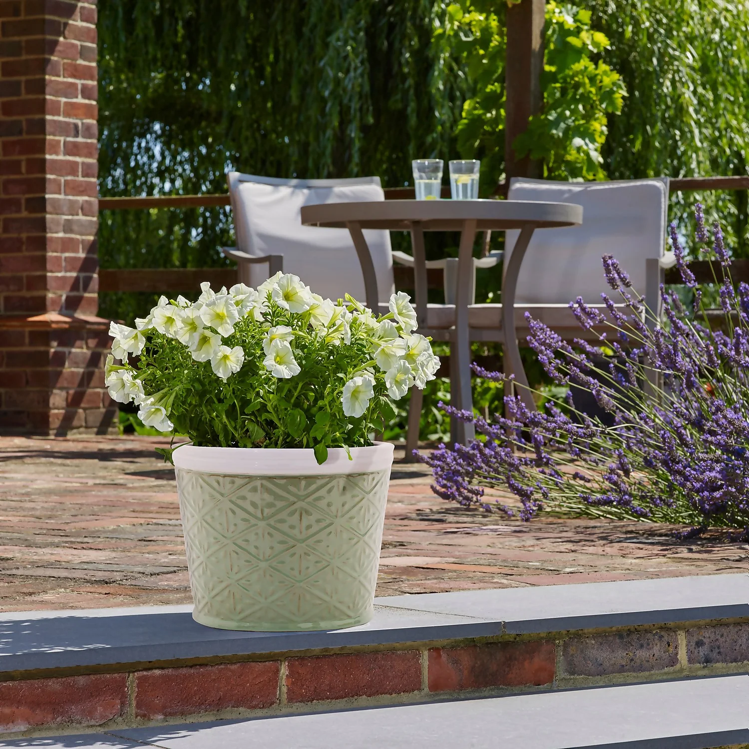 Country Living Heritage 2 Tone Sage Cone Pot - 38cm 2 Country Living Heritage 2 Tone Sage Cone Pot - 38cm - Image 2