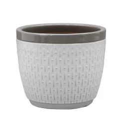 House Beautiful 2 Tone Grey Rim Egg Pot - 20cm