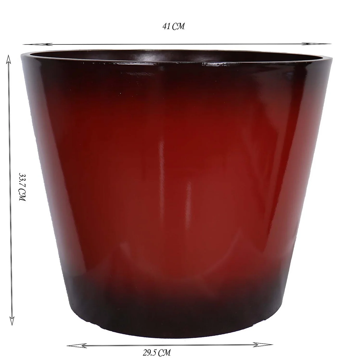 Glazed Finish Red Planter - 40cm 2 Glazed Finish Red Planter - 40cm - Image 2