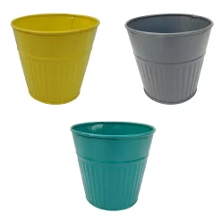Ribbed Planter (3 Colour Mix) - 14cm