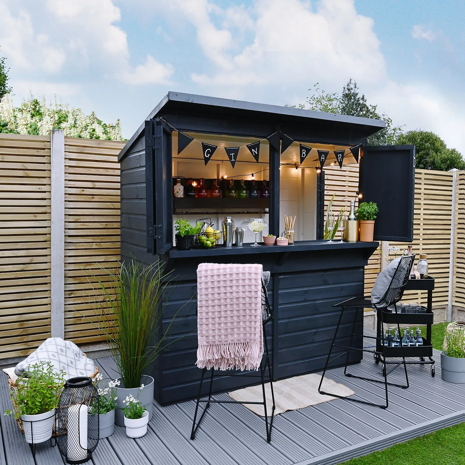 Forest Dip Treated Shiplap Pent Wooden Garden Bar 6 X 3ft 3 Forest Dip Treated Shiplap Pent Wooden Garden Bar 6 X 3ft - Image 3