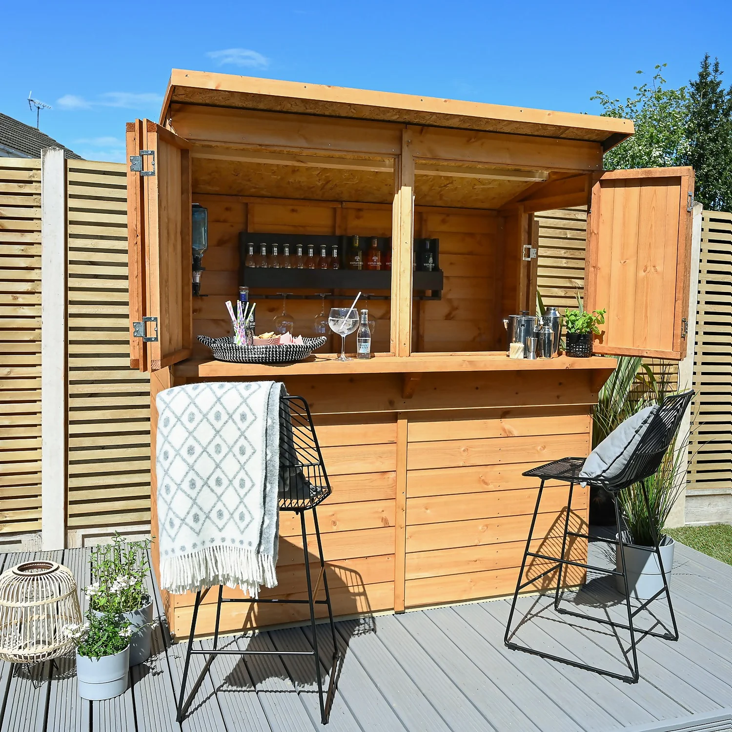Forest Dip Treated Shiplap Pent Wooden Garden Bar 6 X 3ft 9 Forest Dip Treated Shiplap Pent Wooden Garden Bar 6 X 3ft - Image 9