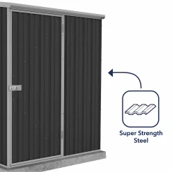 Absco 5 X 3ft Space Saver Metal Pent Shed - Dark Grey 14 Absco 5 X 3ft Space Saver Metal Pent Shed - Dark Grey -Garden Tool Store 13440829 1304929186558870