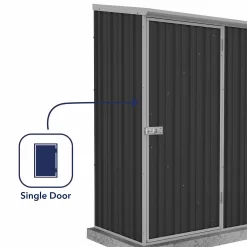 Absco 5 X 3ft Space Saver Metal Pent Shed - Dark Grey 12 Absco 5 X 3ft Space Saver Metal Pent Shed - Dark Grey -Garden Tool Store 13440829 2374929186487290