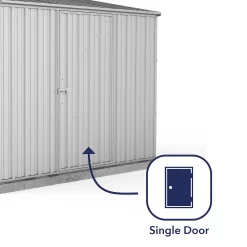 Absco 7.5 X 5ft Space Saver Metal Pent Shed - Zinc -Garden Tool Store 13440831 7744929185711439