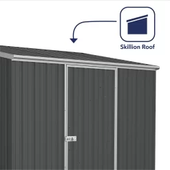 Absco 7.5 X 5ft Space Saver Metal Pent Shed - Grey -Garden Tool Store 13440833 3584945449489171
