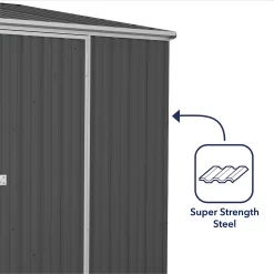 Absco 7.5 X 5ft Space Saver Metal Pent Shed - Grey -Garden Tool Store 13440833 5334945449592854