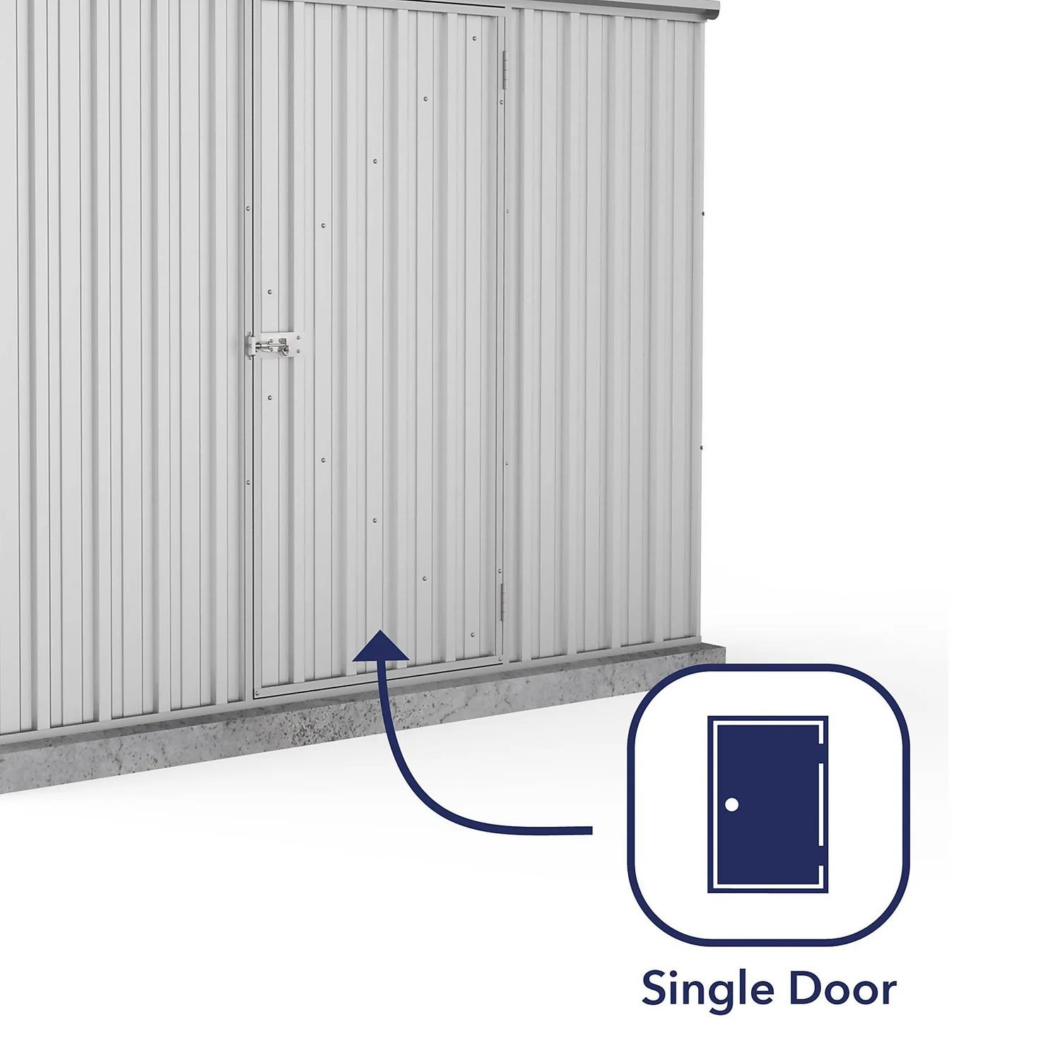 Absco 7.5 X 3ft Space Saver Metal Pent Shed - Zinc 5 Absco 7.5 X 3ft Space Saver Metal Pent Shed - Zinc - Image 5