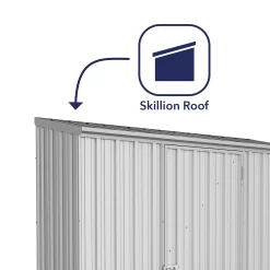 Absco 7.5 X 3ft Space Saver Metal Pent Shed - Zinc 11 Absco 7.5 X 3ft Space Saver Metal Pent Shed - Zinc -Garden Tool Store 13440836 1835027360464161