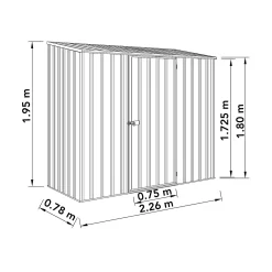 Absco 7.5 X 3ft Space Saver Metal Pent Shed - Green 10 Absco 7.5 X 3ft Space Saver Metal Pent Shed - Green -Garden Tool Store 13440840 1134929186039480