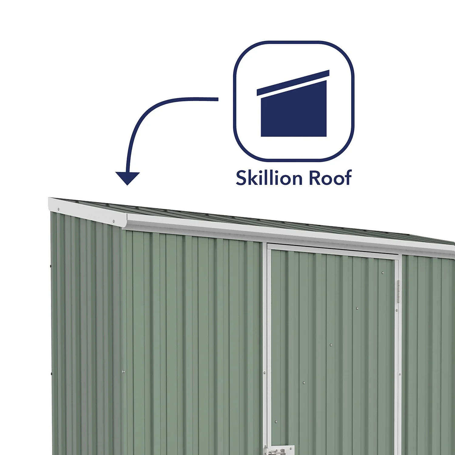 Absco 7.5 X 3ft Space Saver Metal Pent Shed - Green 4 Absco 7.5 X 3ft Space Saver Metal Pent Shed - Green - Image 4
