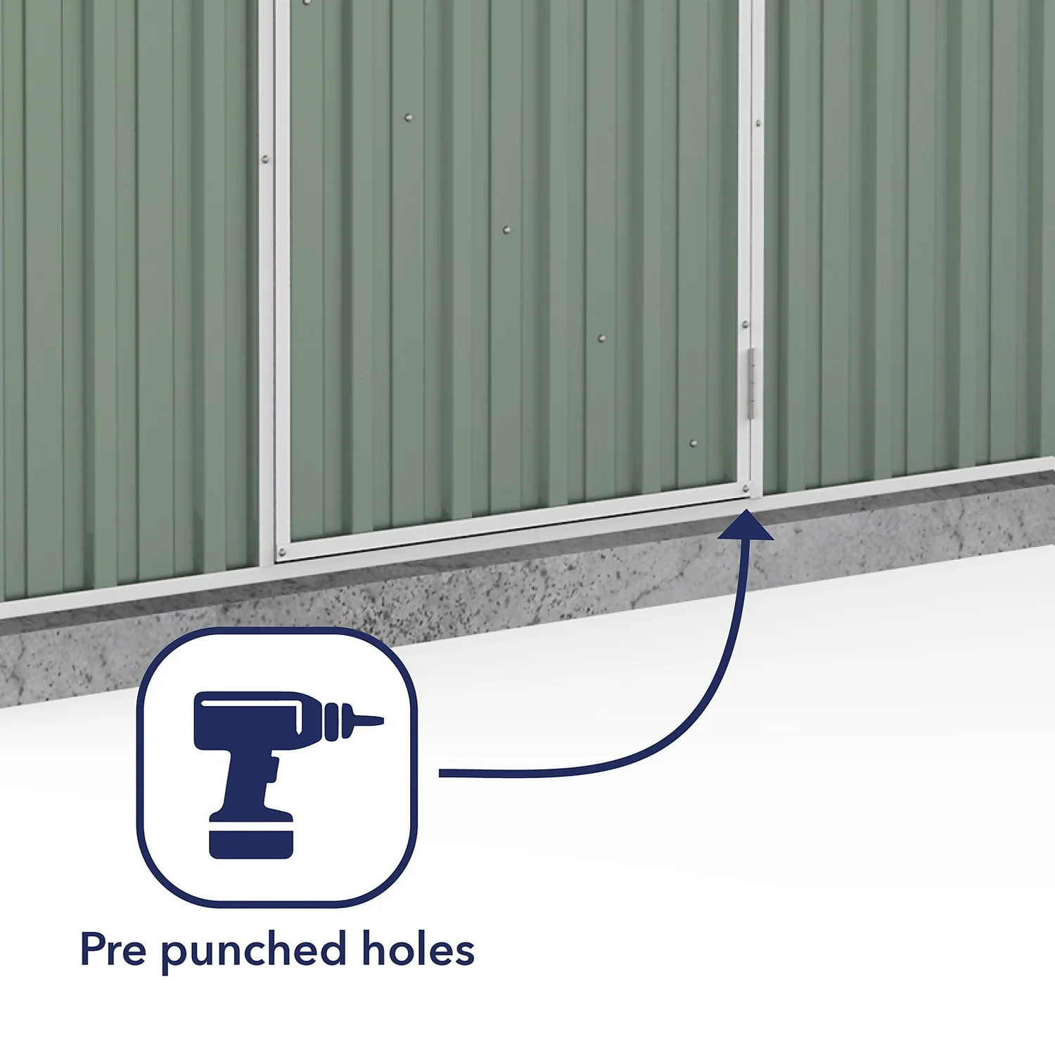 Absco 7.5 X 3ft Space Saver Metal Pent Shed - Green 6 Absco 7.5 X 3ft Space Saver Metal Pent Shed - Green - Image 6