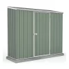 Absco 7.5 X 3ft Space Saver Metal Pent Shed - Green
