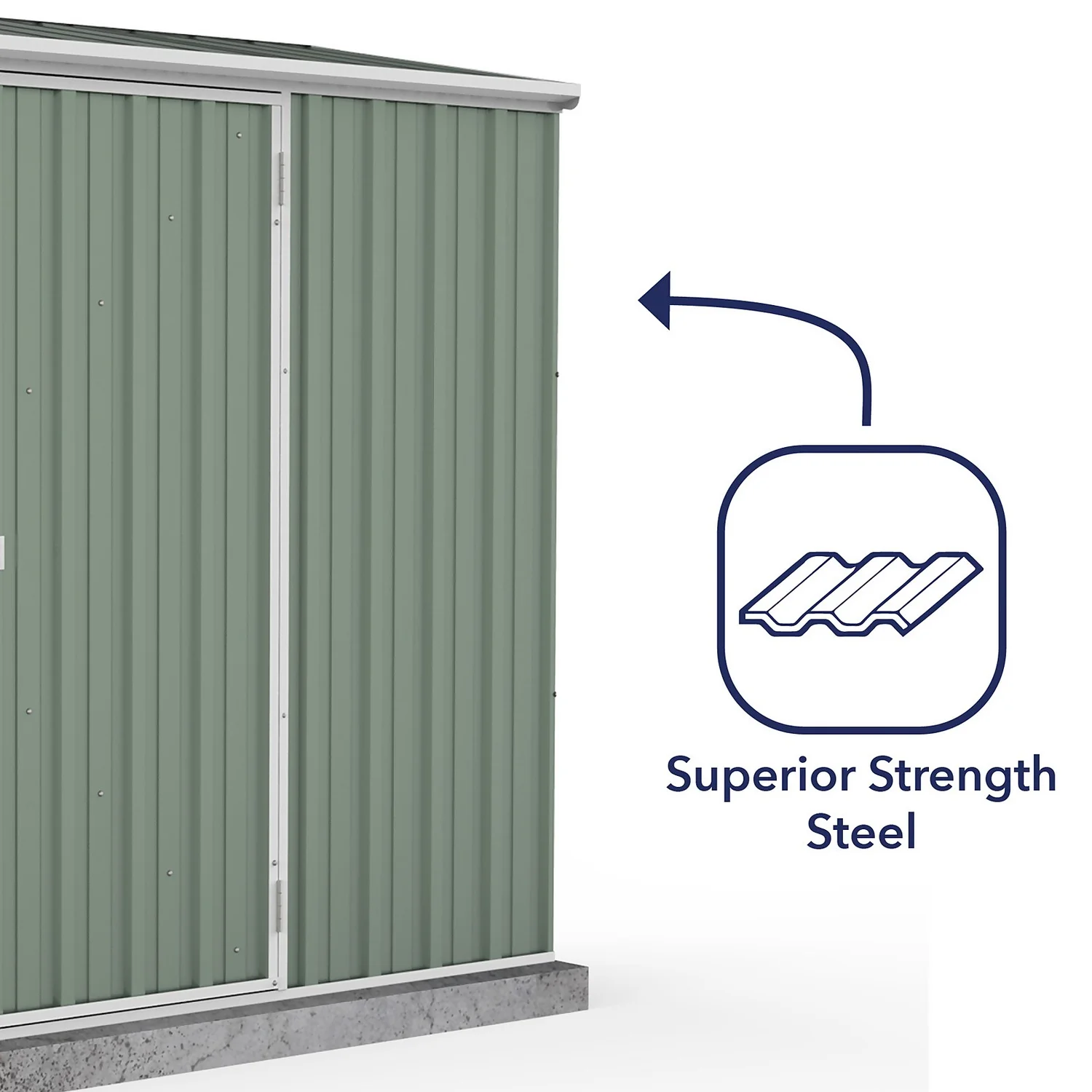 Absco 7.5 X 3ft Space Saver Metal Pent Shed - Green 7 Absco 7.5 X 3ft Space Saver Metal Pent Shed - Green - Image 7