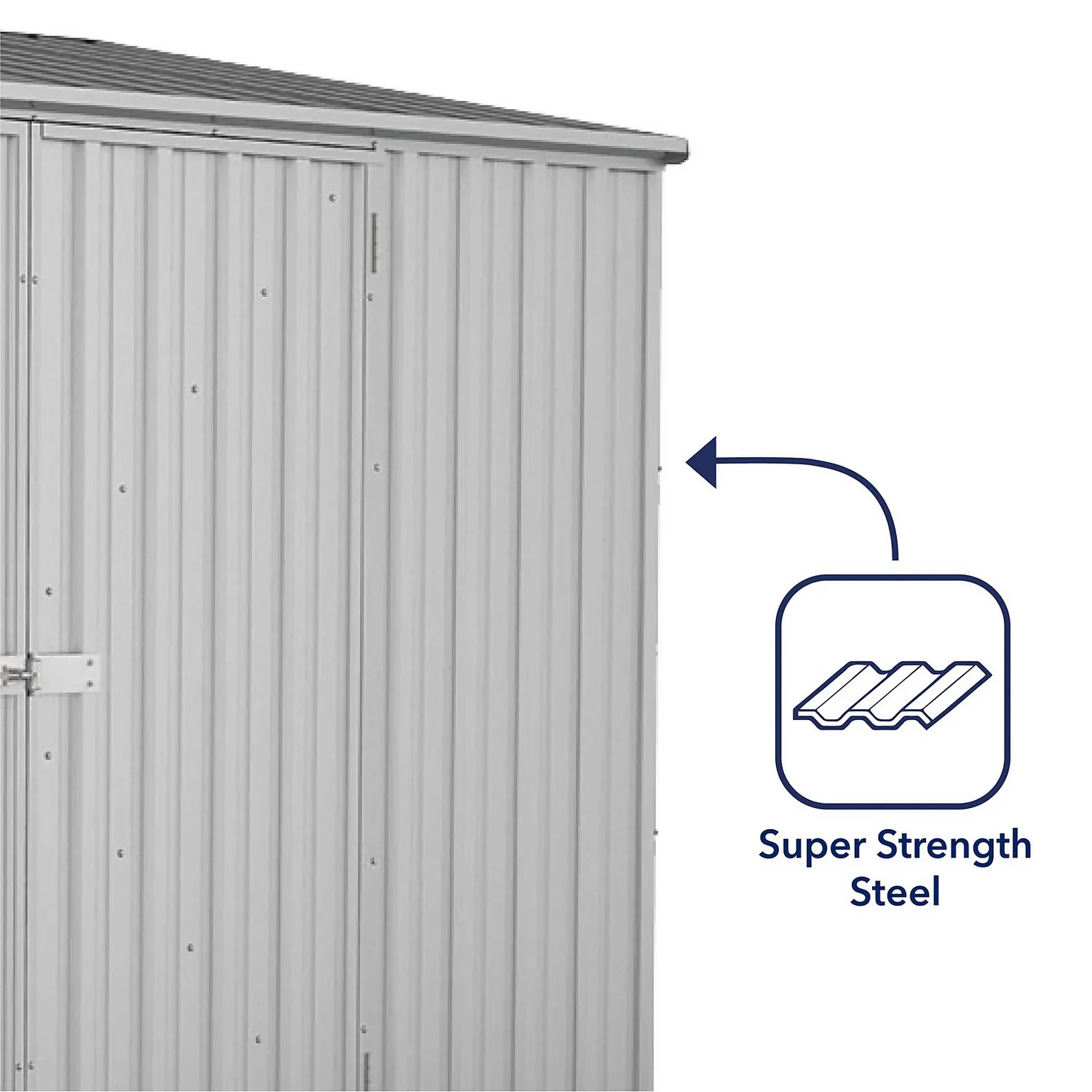 Absco 10 X 5ft Space Saver Metal Pent Shed - Zinc 7 Absco 10 X 5ft Space Saver Metal Pent Shed - Zinc - Image 7
