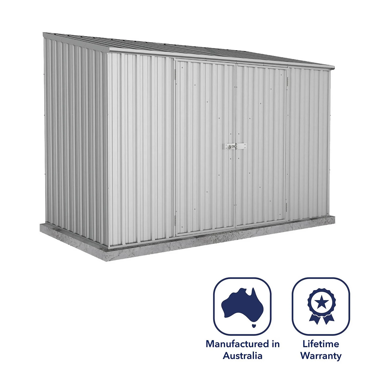 Absco 10 X 5ft Space Saver Metal Pent Shed - Zinc 8 Absco 10 X 5ft Space Saver Metal Pent Shed - Zinc - Image 8