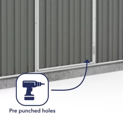 Absco 7.5 X 3ft Space Saver Metal Pent Shed - Grey -Garden Tool Store 13440845 1244929185726193