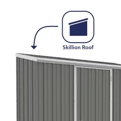 Absco 7.5 X 3ft Space Saver Metal Pent Shed - Grey -Garden Tool Store 13440845 4134929185610624