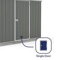 Absco 7.5 X 3ft Space Saver Metal Pent Shed - Grey -Garden Tool Store 13440845 4884929185674689