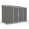 Absco 10 X 5ft Space Saver Metal Pent Shed - Grey
