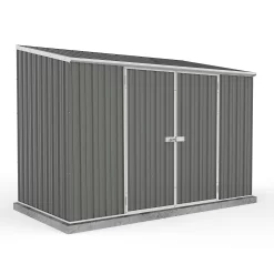 Absco 10 X 5ft Space Saver Metal Pent Shed - Grey
