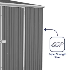 Absco 10 X 5ft Space Saver Metal Pent Shed - Grey 15 Absco 10 X 5ft Space Saver Metal Pent Shed - Grey -Garden Tool Store 13440846 1414929186164976