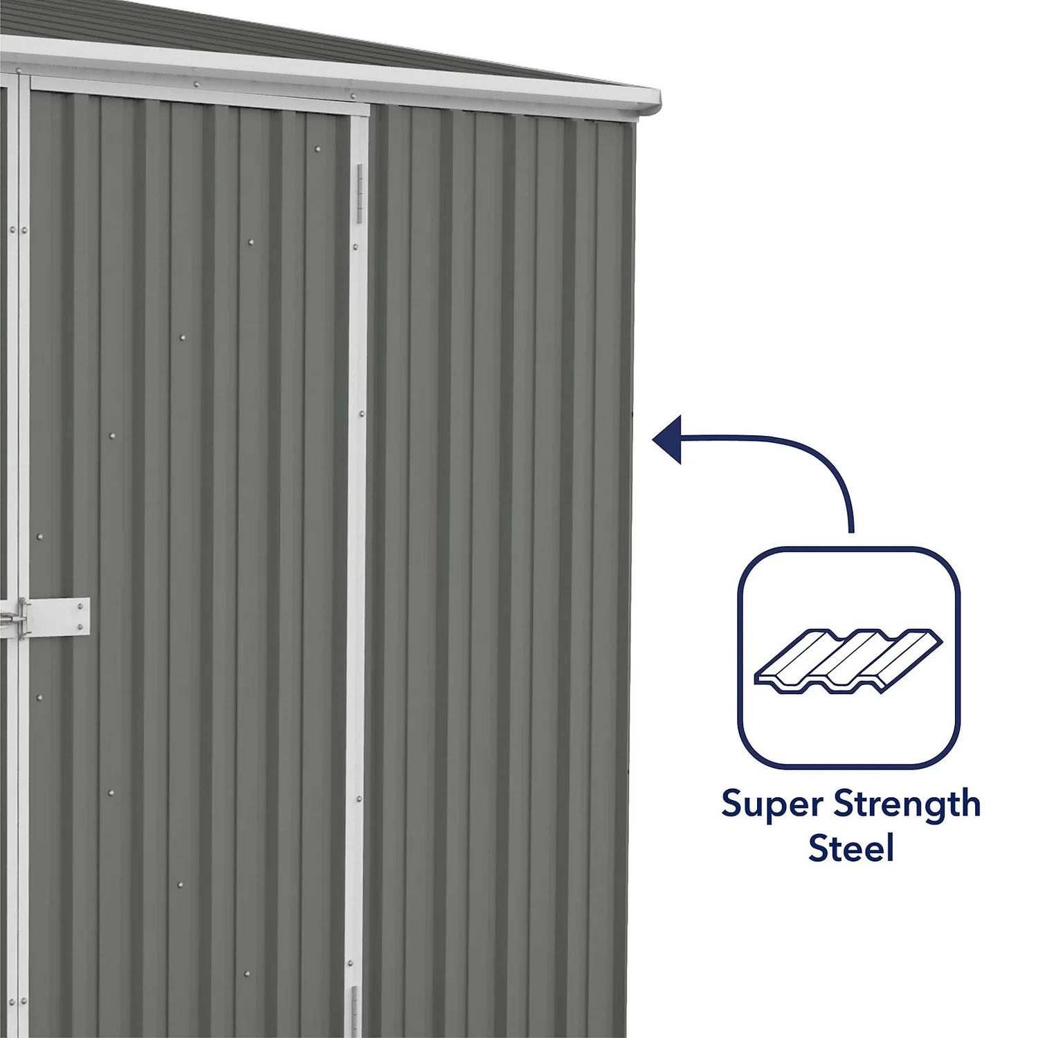 Absco 10 X 5ft Space Saver Metal Pent Shed - Grey 7 Absco 10 X 5ft Space Saver Metal Pent Shed - Grey - Image 7