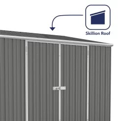 Absco 10 X 5ft Space Saver Metal Pent Shed - Grey 12 Absco 10 X 5ft Space Saver Metal Pent Shed - Grey -Garden Tool Store 13440846 1754929186007695