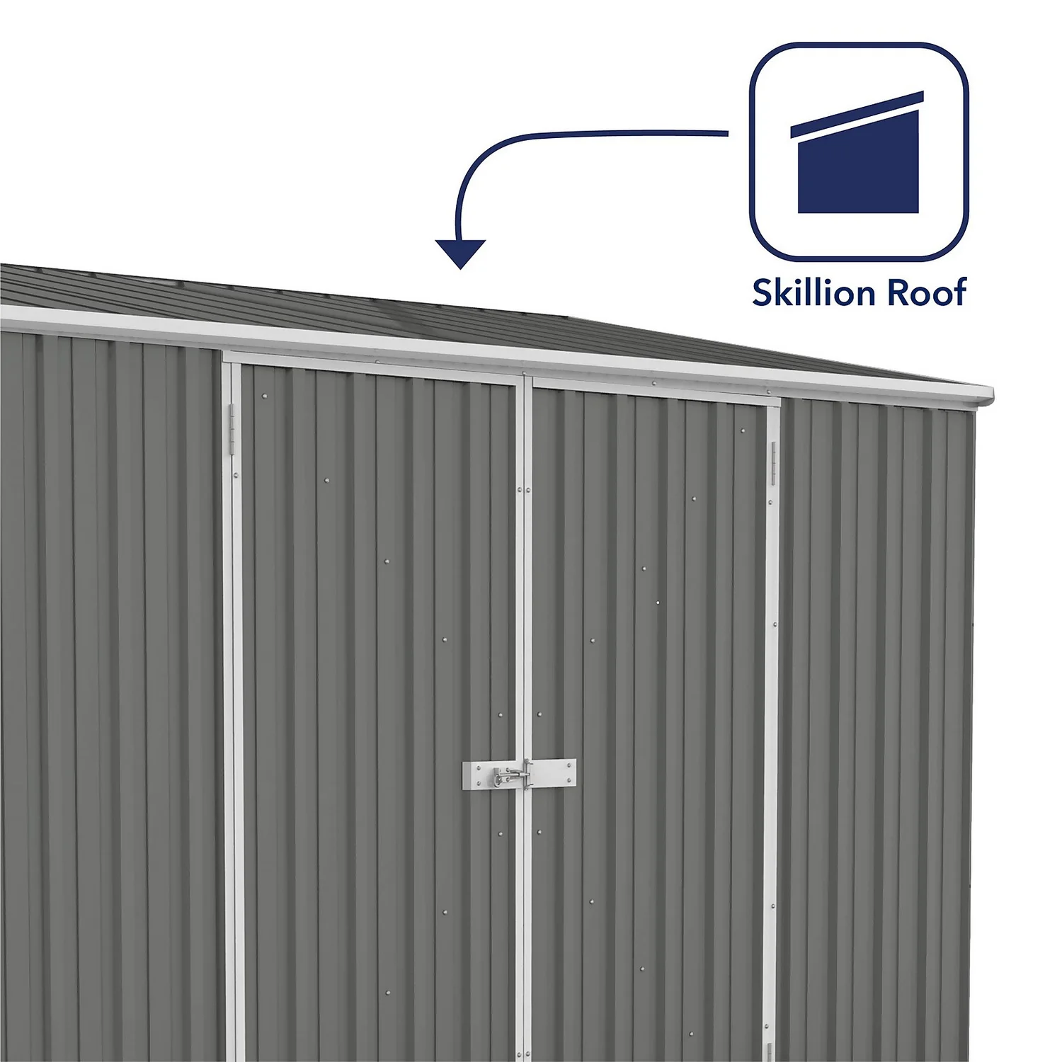 Absco 10 X 5ft Space Saver Metal Pent Shed - Grey 4 Absco 10 X 5ft Space Saver Metal Pent Shed - Grey - Image 4