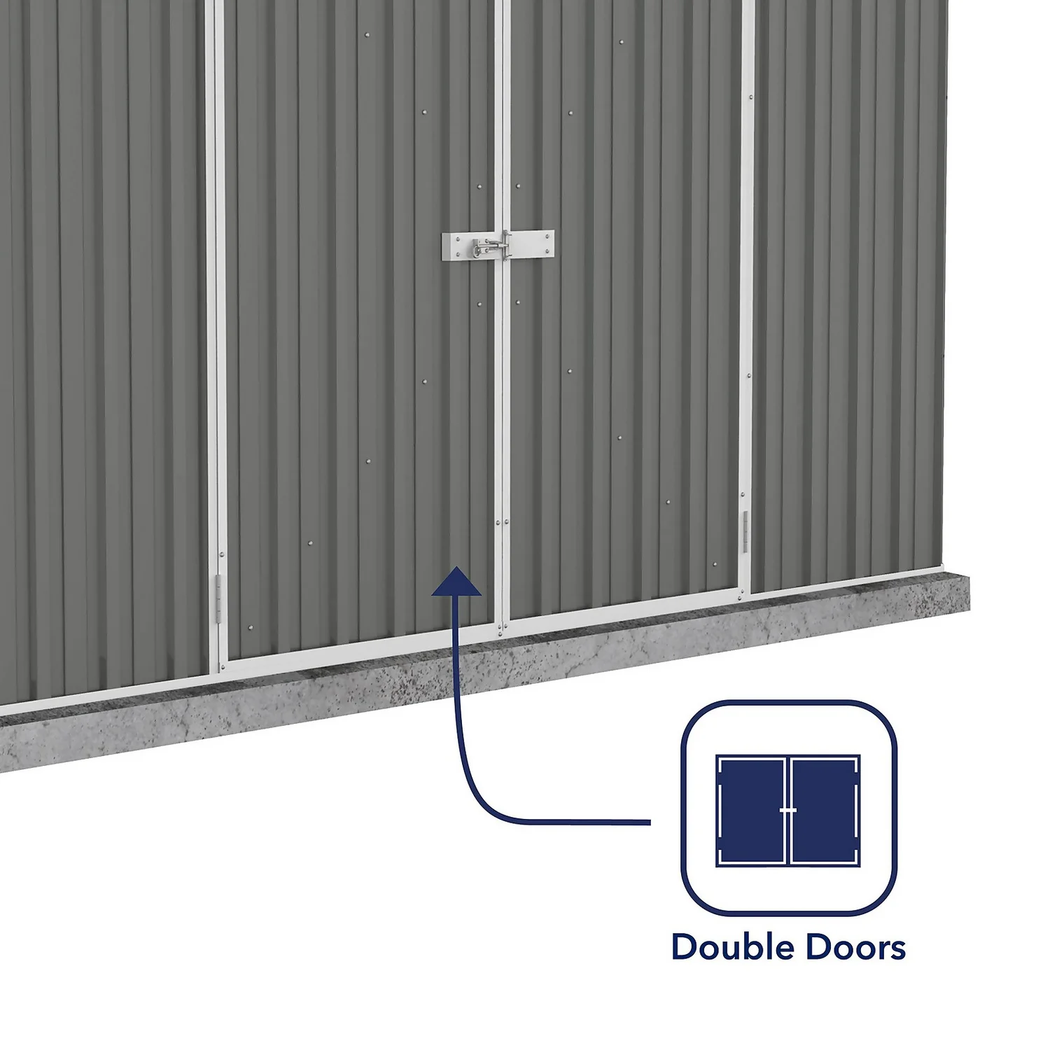 Absco 10 X 5ft Space Saver Metal Pent Shed - Grey 5 Absco 10 X 5ft Space Saver Metal Pent Shed - Grey - Image 5