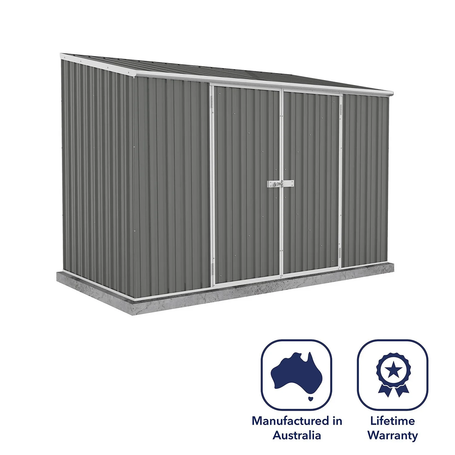Absco 10 X 5ft Space Saver Metal Pent Shed - Grey 8 Absco 10 X 5ft Space Saver Metal Pent Shed - Grey - Image 8
