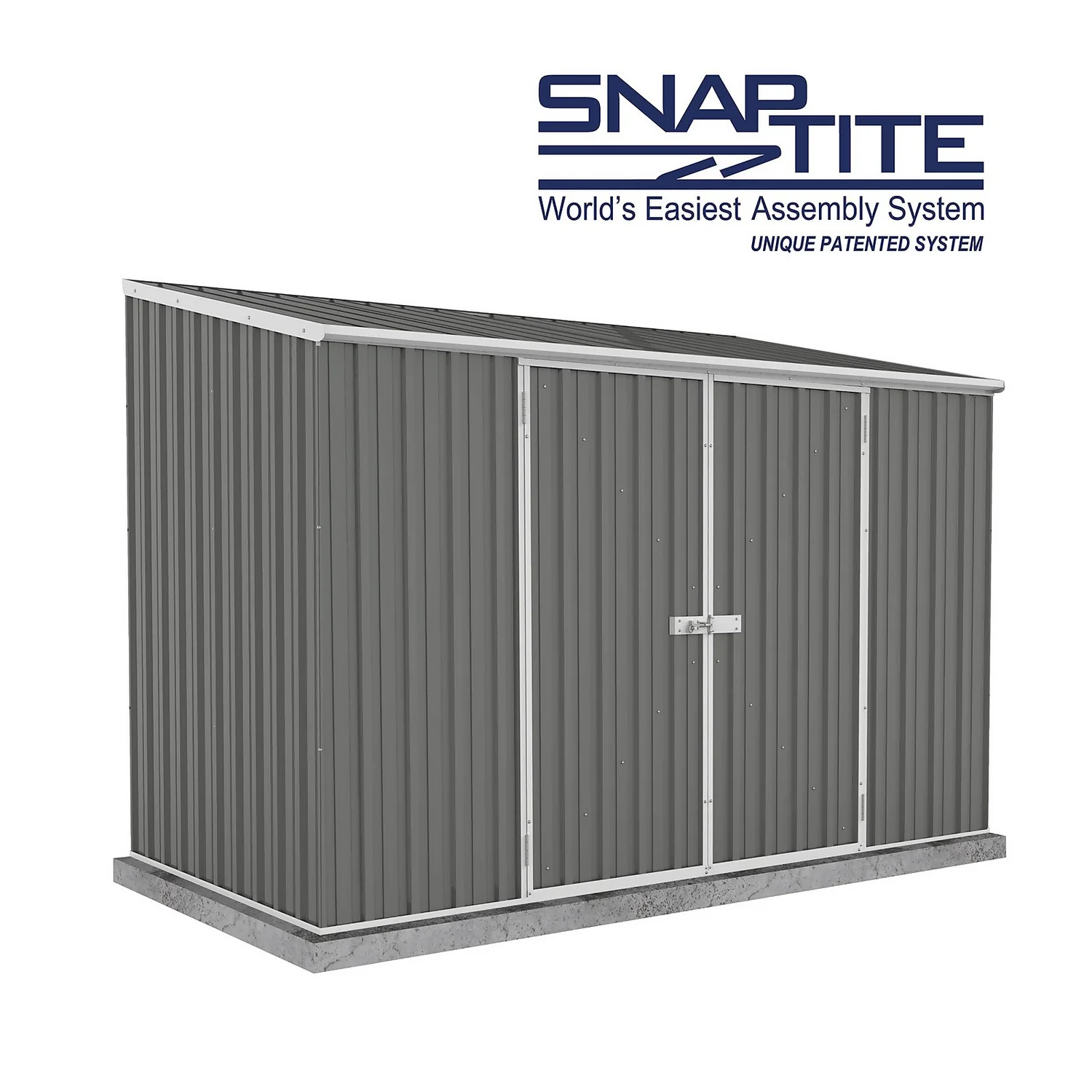 Absco 10 X 5ft Space Saver Metal Pent Shed - Grey 9 Absco 10 X 5ft Space Saver Metal Pent Shed - Grey - Image 9