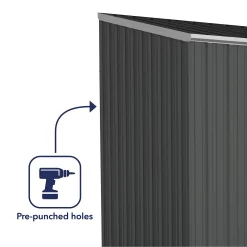 Absco 10 X 5ft Space Saver Metal Pent Shed - Dark Grey -Garden Tool Store 13440849 1434929186189558