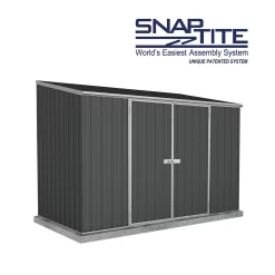 Absco 10 X 5ft Space Saver Metal Pent Shed - Dark Grey -Garden Tool Store 13440849 5244929186368769
