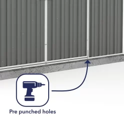 Absco 10 X 5ft Regent Metal Apex Shed - Grey -Garden Tool Store 13440854 6314929164404992