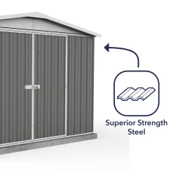 Absco 10 X 7ft Regent Metal Apex Shed - Grey -Garden Tool Store 13440855 1224931188634172