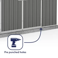 Absco 10 X 7ft Regent Metal Apex Shed - Grey -Garden Tool Store 13440855 1464931188578768