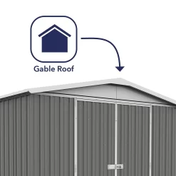 Absco 10 X 7ft Regent Metal Apex Shed - Grey -Garden Tool Store 13440855 1724931188456971
