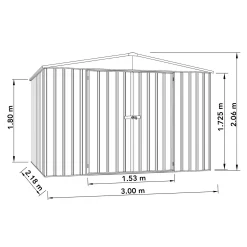 Absco 10 X 7ft Regent Metal Apex Shed - Grey -Garden Tool Store 13440855 1924931188726377