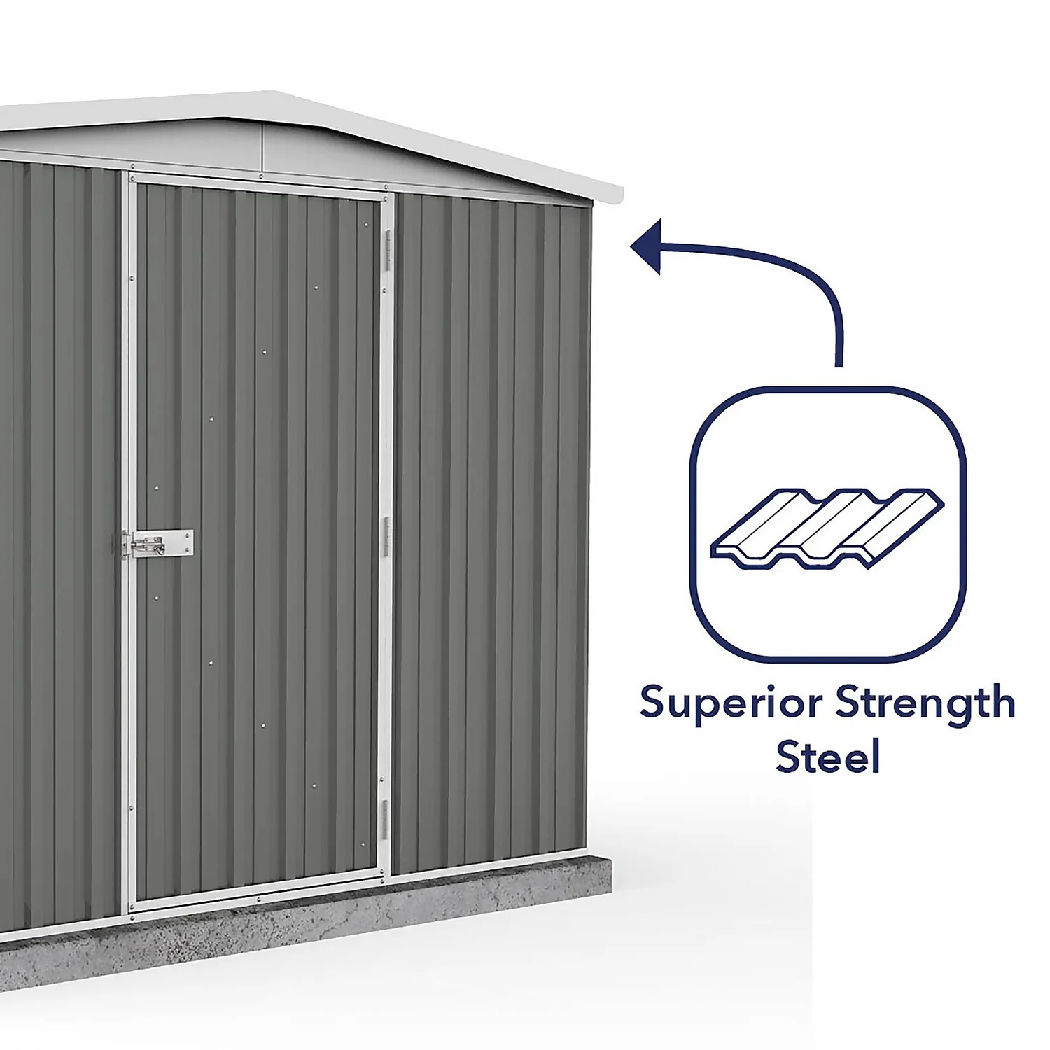 Absco 7.5 X 5ft Regent Metal Apex Shed - Grey 7 Absco 7.5 X 5ft Regent Metal Apex Shed - Grey - Image 7