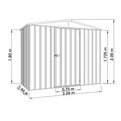 Absco 7.5 X 5ft Regent Metal Apex Shed - Grey 10 Absco 7.5 X 5ft Regent Metal Apex Shed - Grey -Garden Tool Store 13440860 1374929163565112