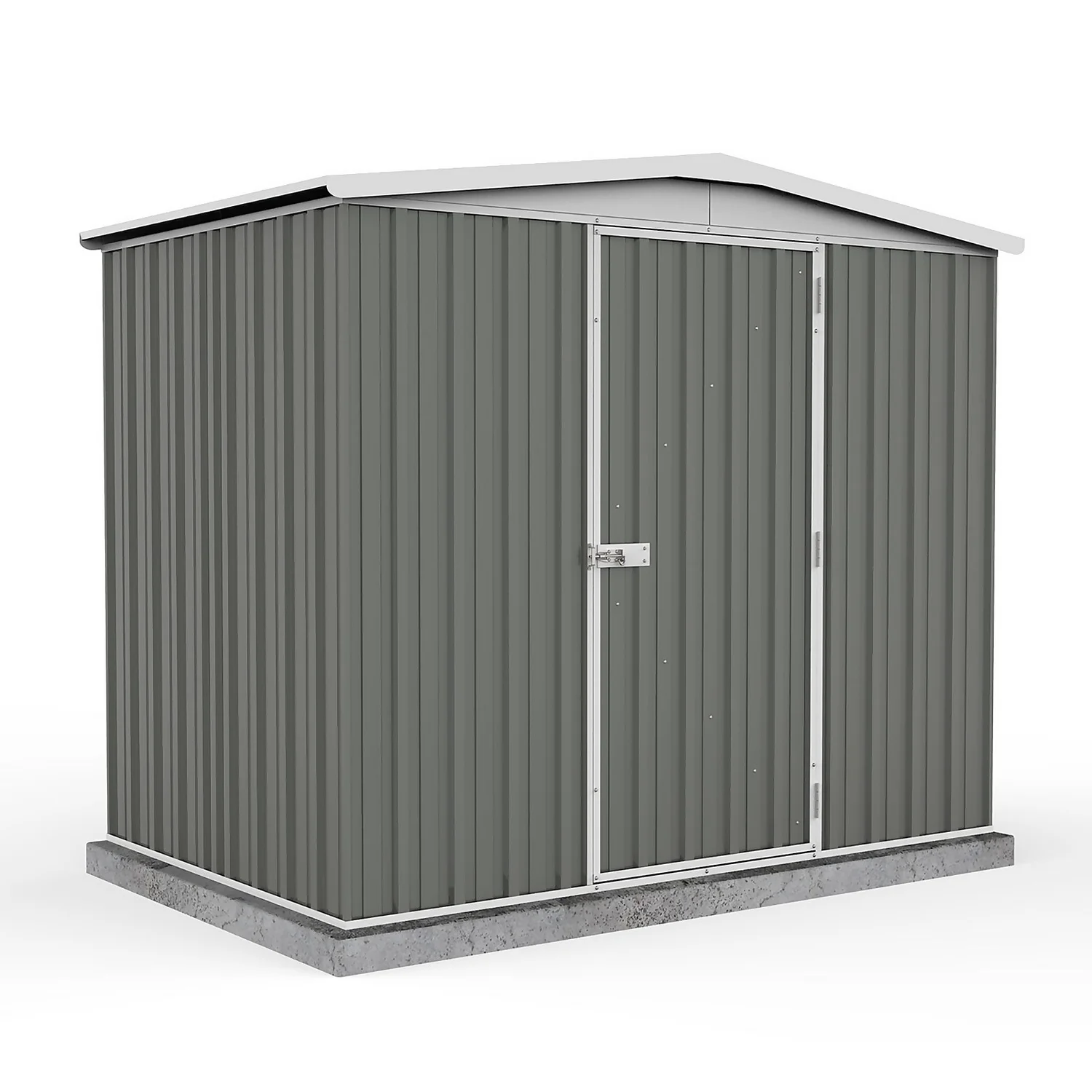 Absco 7.5 X 5ft Regent Metal Apex Shed - Grey 1 Absco 7.5 X 5ft Regent Metal Apex Shed - Grey
