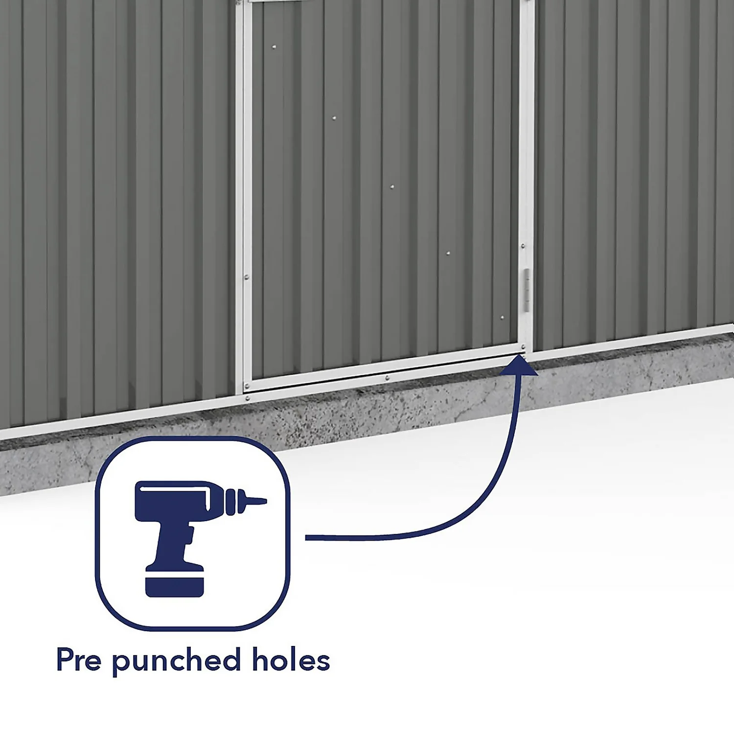 Absco 7.5 X 5ft Regent Metal Apex Shed - Grey 6 Absco 7.5 X 5ft Regent Metal Apex Shed - Grey - Image 6