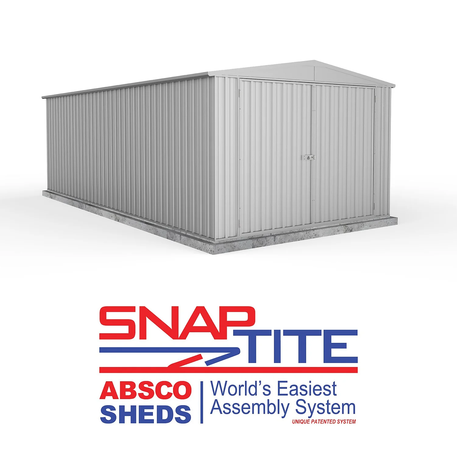 Absco 10 X 20ft Utility Workshop Apex Metal Shed - Zinc 2 Absco 10 X 20ft Utility Workshop Apex Metal Shed - Zinc - Image 2
