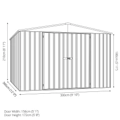 Absco 10x12ft Regent Metal Apex Shed - Grey -Garden Tool Store 13440862 9724929163680840
