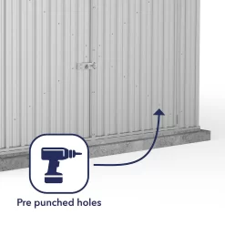 Absco 10 X 15ft Utility Workshop Apex Metal Shed - Zinc -Garden Tool Store 13440863 1844929163815162