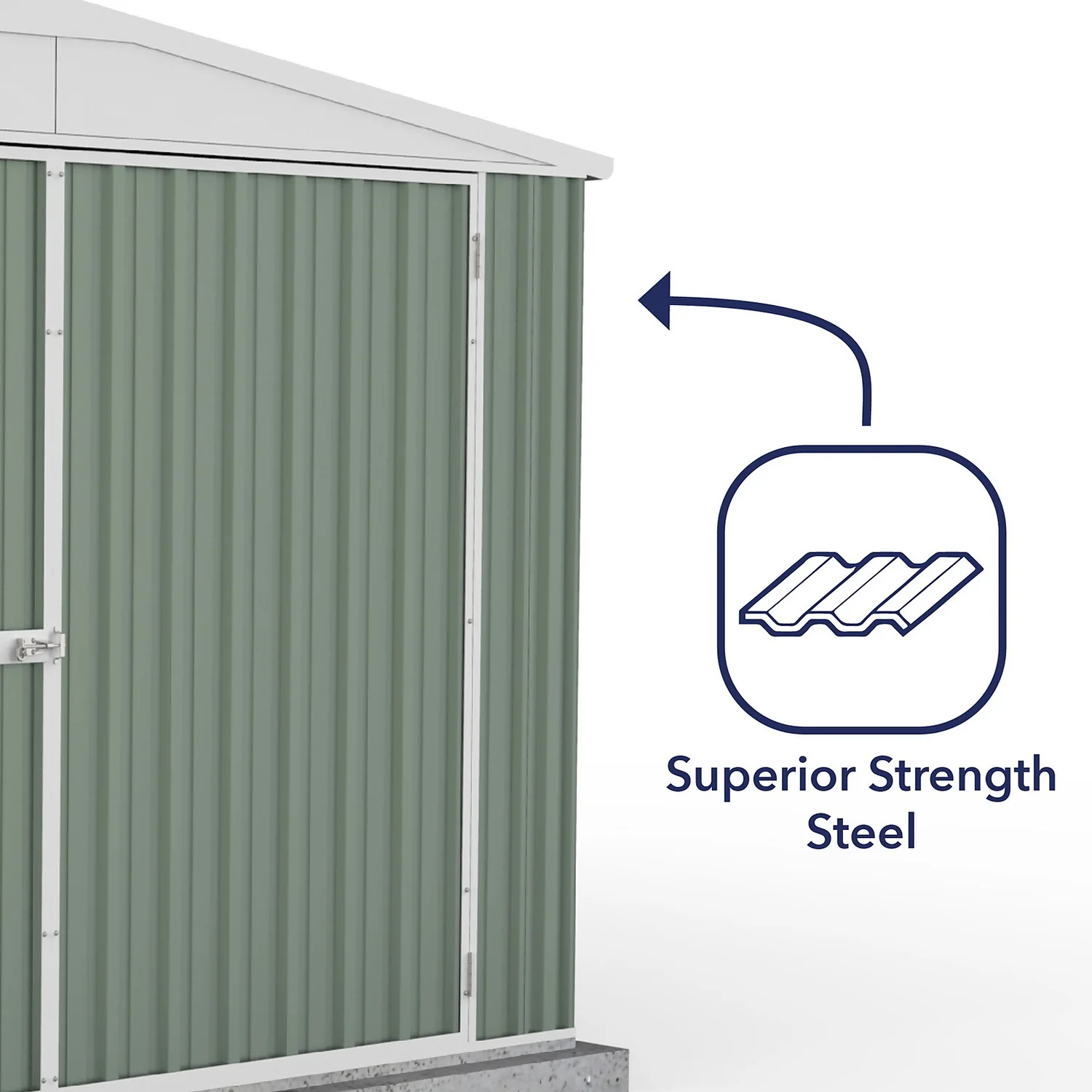 Absco 10x20ft Utility Workshop Apex Metal Shed - Green 7 Absco 10x20ft Utility Workshop Apex Metal Shed - Green - Image 7